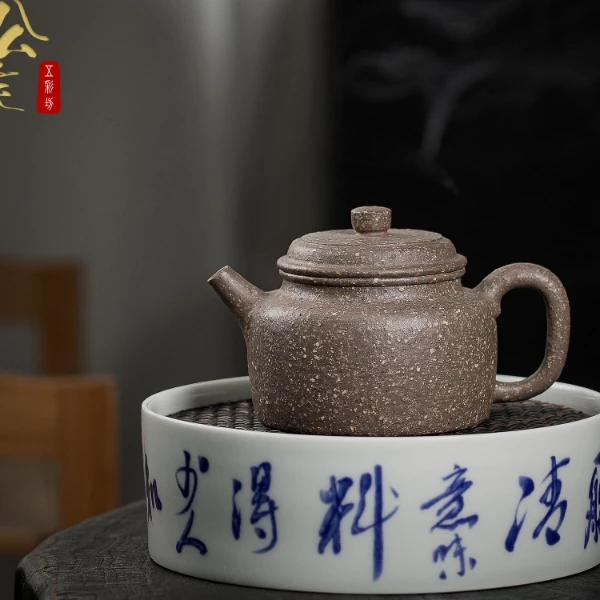 陶公粟原矿青降坡8目粗砂《德钟》190cc全手吴制精美紫砂壶