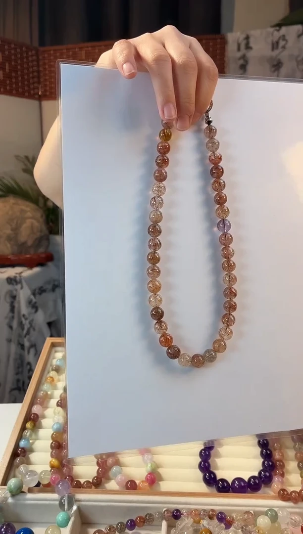 颈饰未镶嵌水晶天然水晶黄锦鲤超七项链