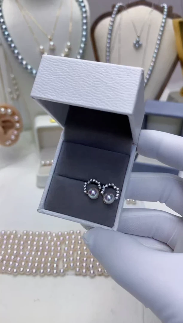 【闪购商品】海水珍珠饰品银S925镶嵌耳钉