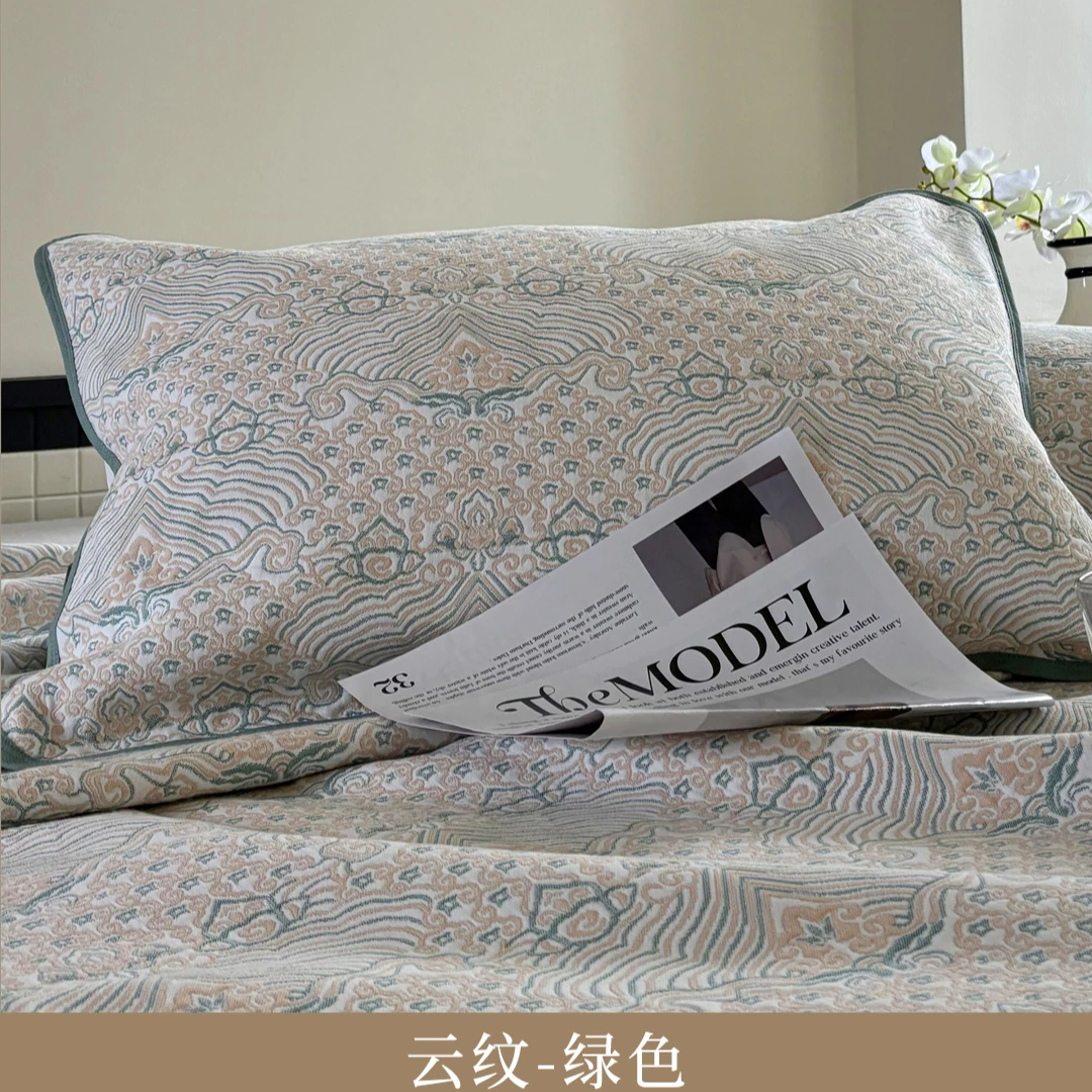 雅赞六层纱布枕巾透气吸汗保护枕头柔软加厚