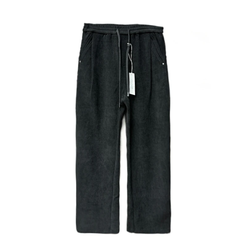 秋冬加厚休闲裤简约松紧腰男士灯芯绒直筒裤子6025