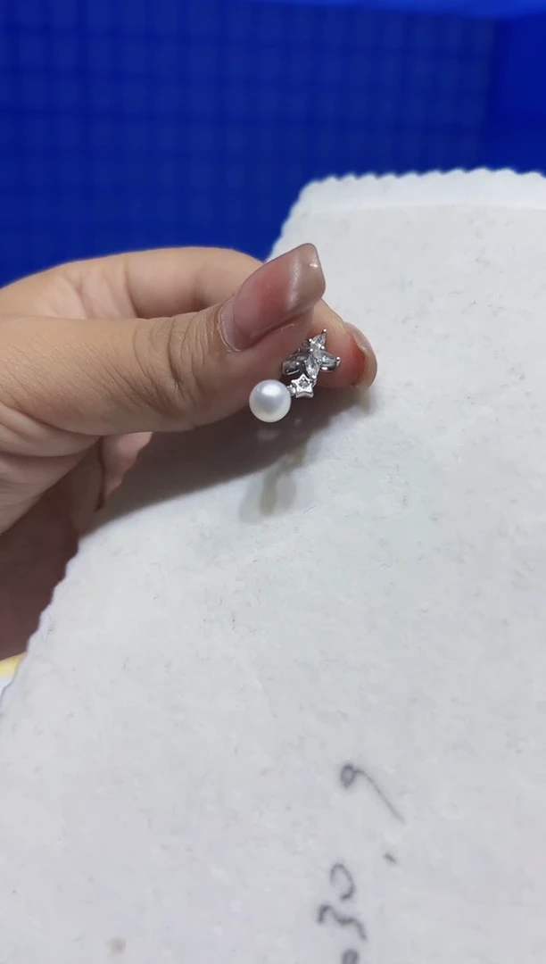 银S925镶嵌淡水珍珠吊坠29