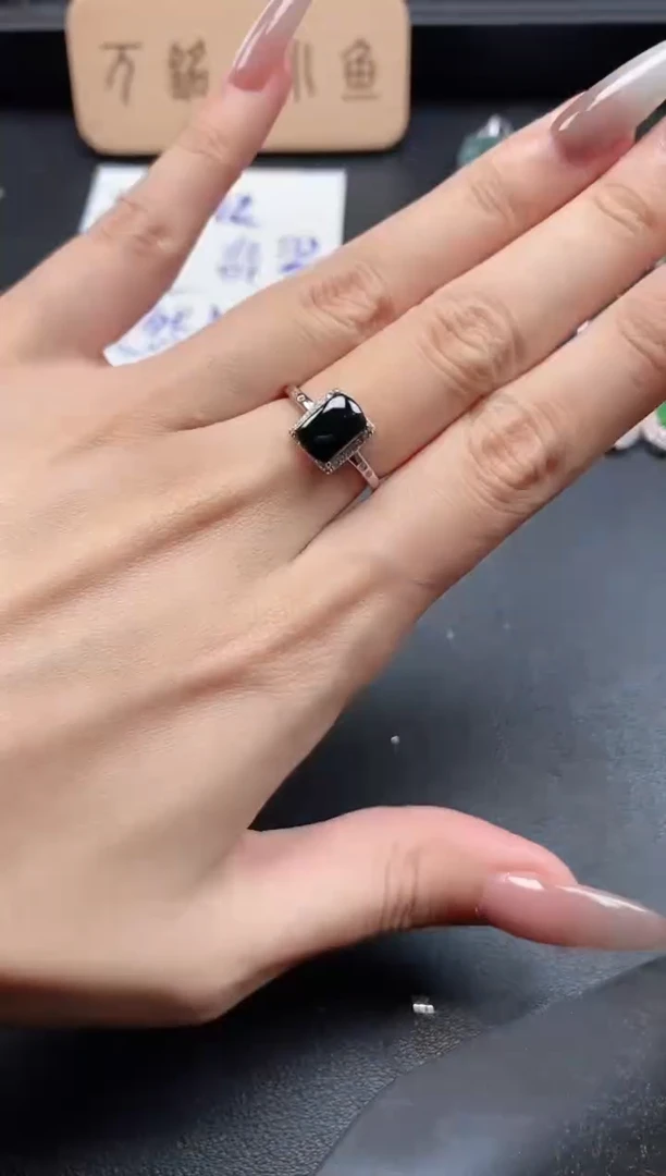 银S925镶嵌戒指翡翠5115-2