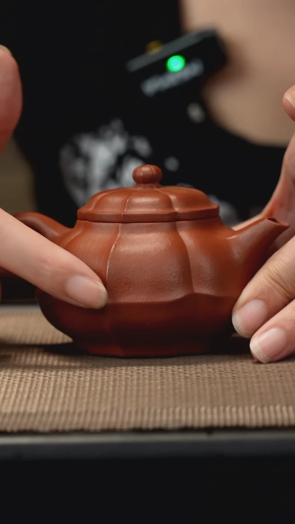 茶壶紫砂生砂朱泥合菱仙子150cc微瑕