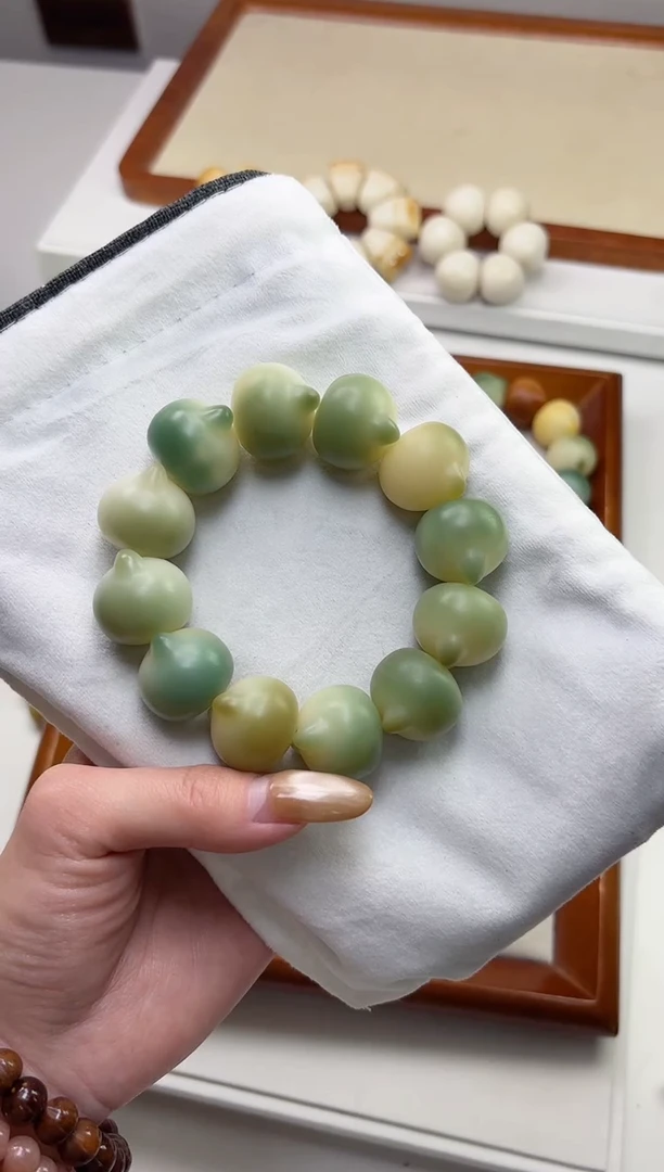 手串菩提根/象牙果?****?沐u74干磨猫猫头23mm手串瑕疵不补