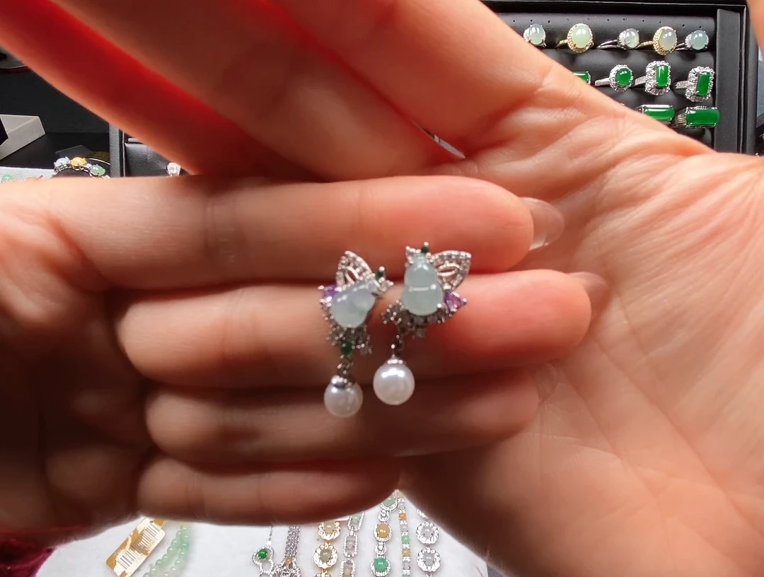 合金翡翠耳饰19