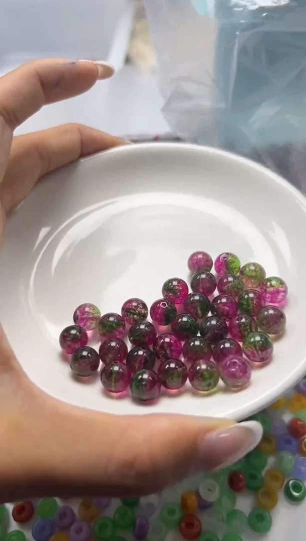 未镶嵌颈饰碧玺w142西瓜碧*玺8mm*25颗