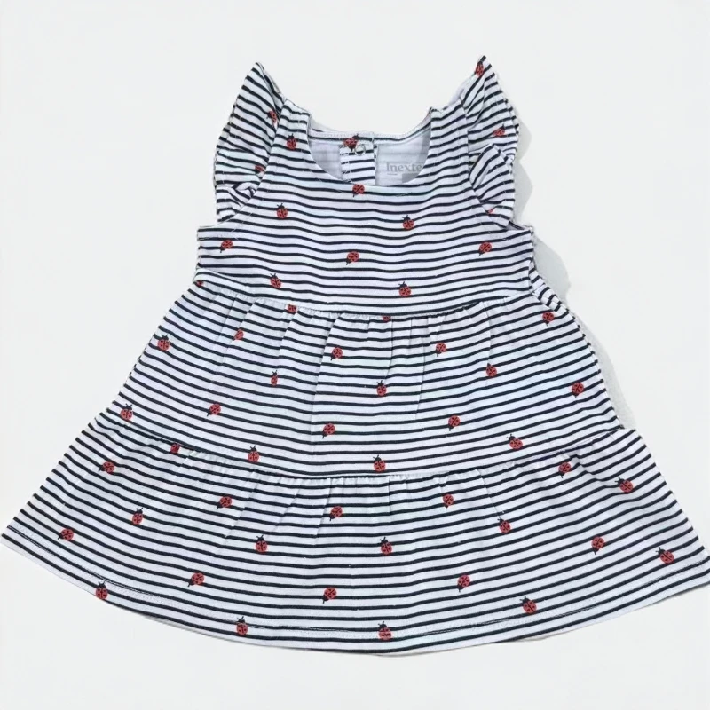 条纹瓢虫儿童背心裙休闲风连衣裙女夏季女宝