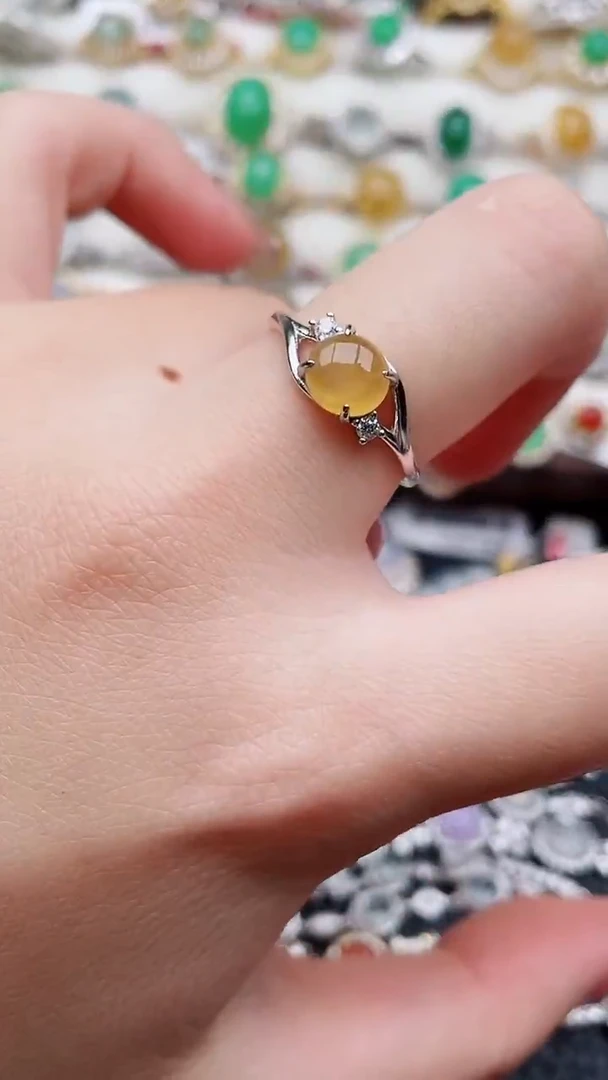 银S925镶嵌戒指翡翠117