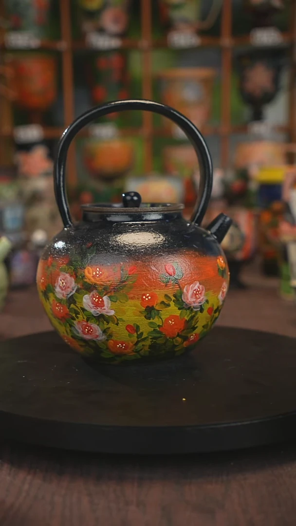 紫砂油画手绘釉下彩