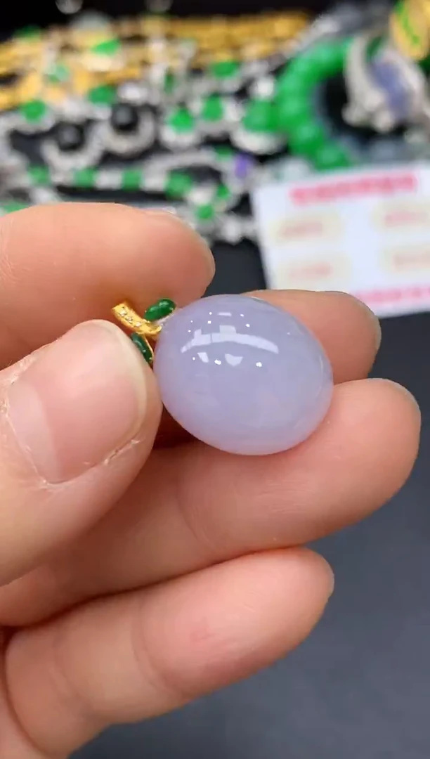 颈饰18K金镶嵌翡翠161-中国好珍宝