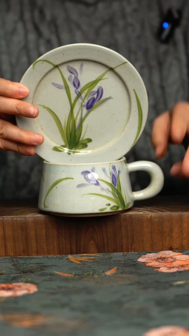 杯釉下彩手工手绘同款陶器