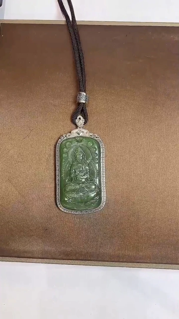 吊坠(不含链)银S925镶嵌和田玉（碧玉）多样性发货其中发一