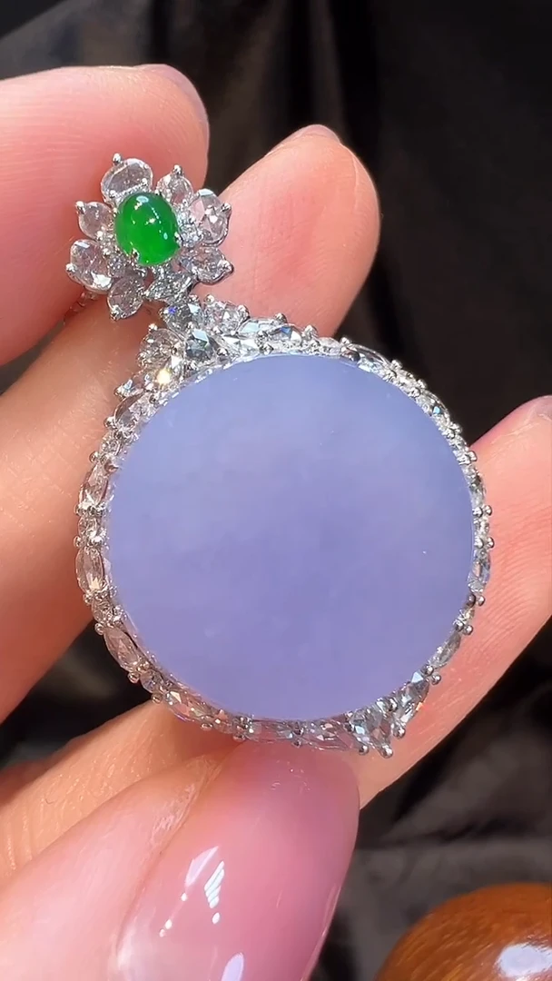 吊坠(不含链)18K金镶嵌翡翠L6