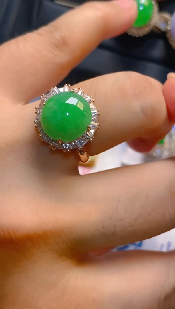 翡翠银S925镶嵌耳饰天然