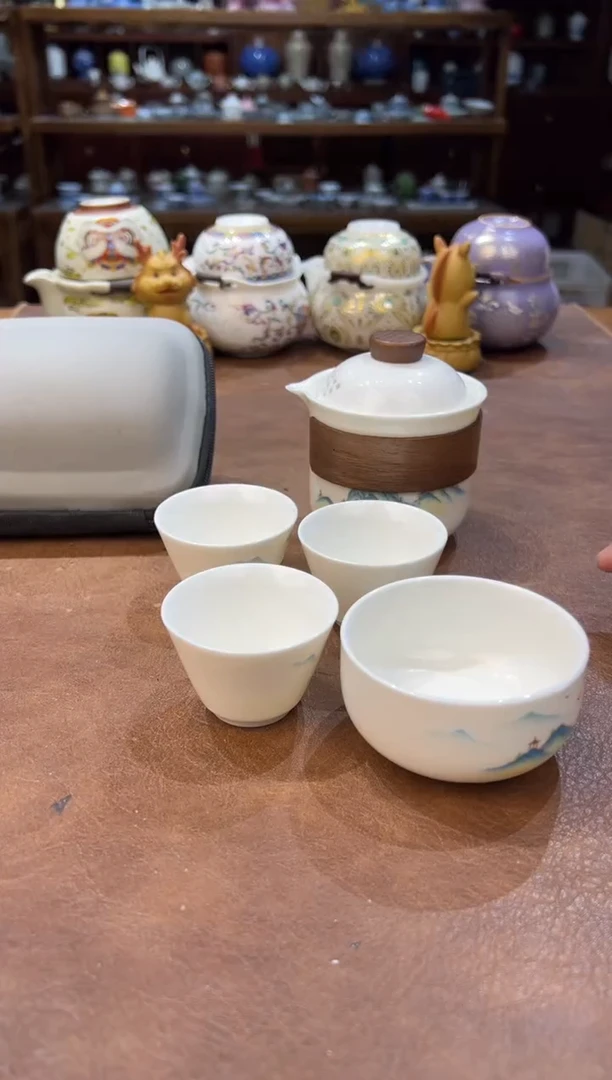 真的很便宜超好看会开片的旅行茶具