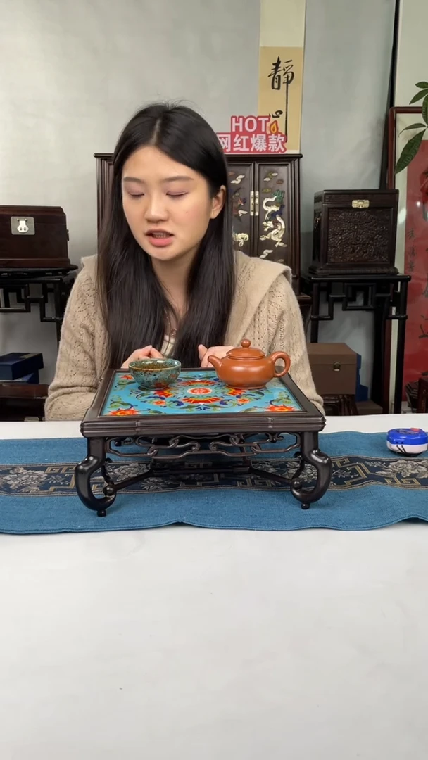 红酸枝木类端景台底座