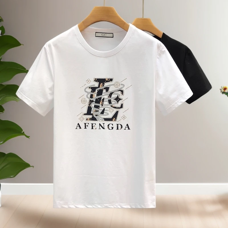 高端轻奢潮牌欧货休闲短袖t恤痞帅圆领衣服2025夏季新款男士体恤