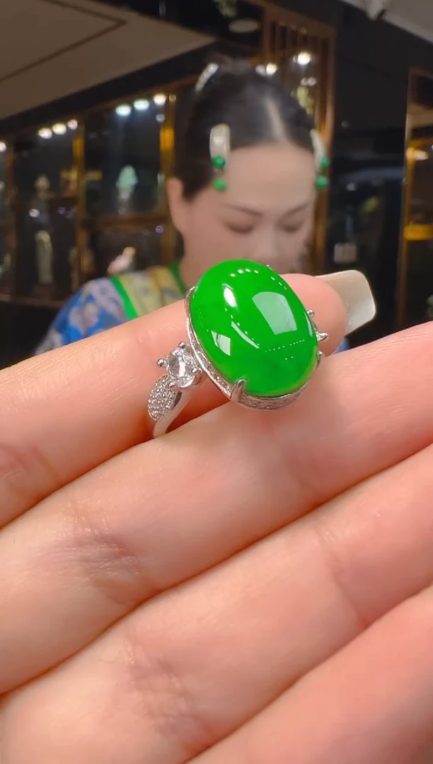 银S925镶嵌戒指翡翠084（多样性发其一）