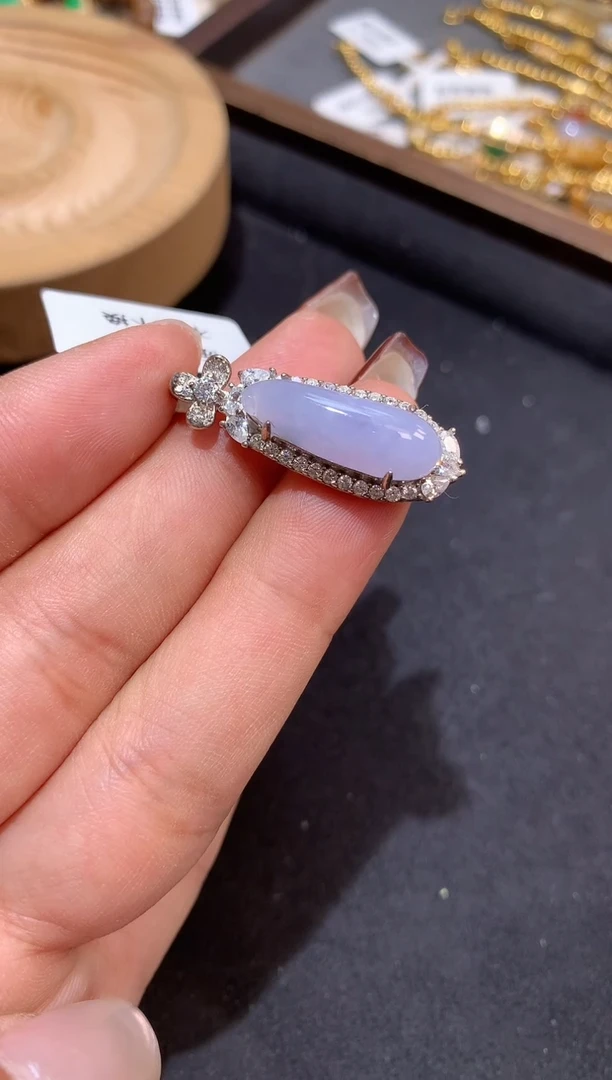 吊坠(不含链)银S925镶嵌翡翠福瓜