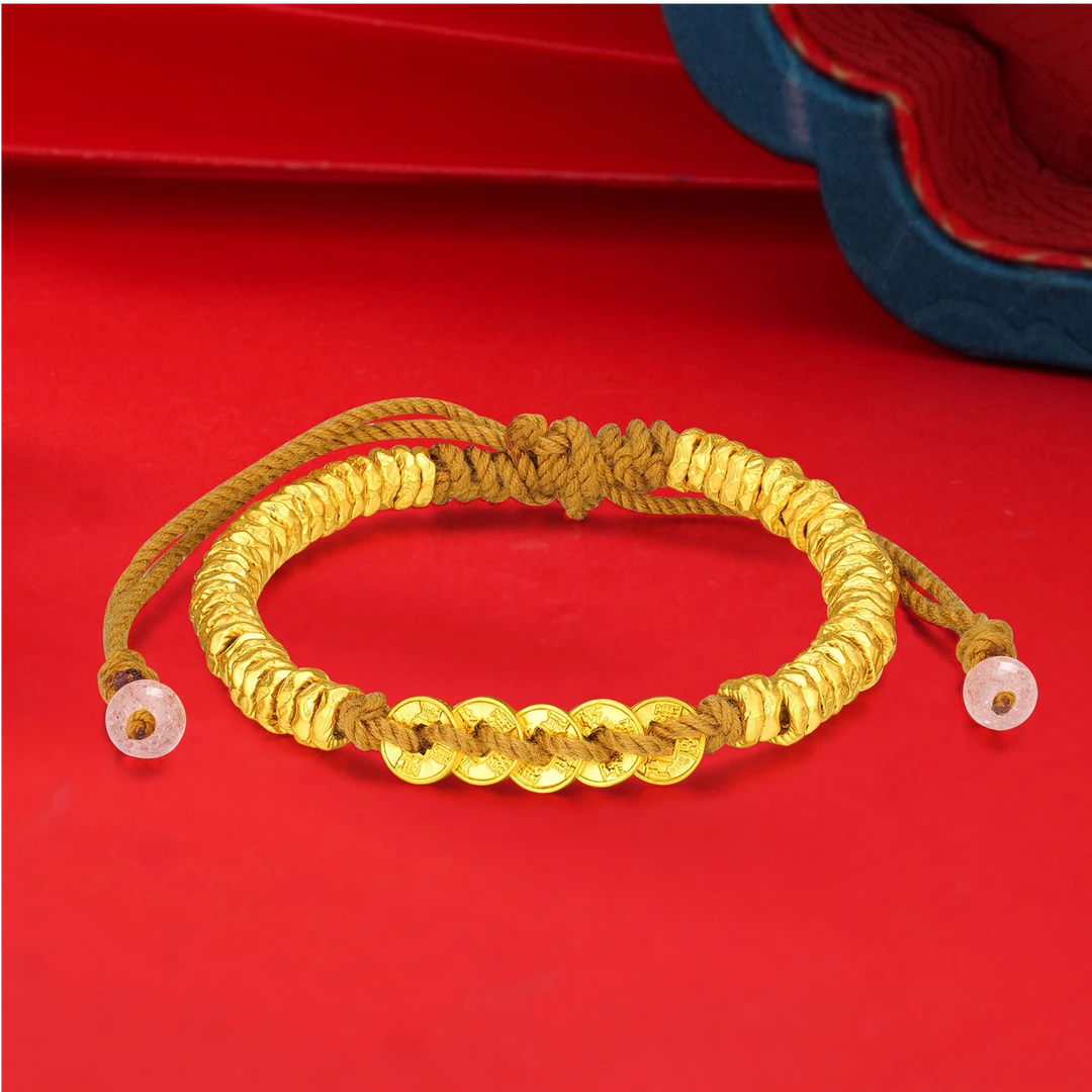 【雅婷精选】足金999 五帝币盘缠(草莓） BP 91092 添金纳福
