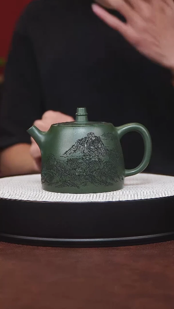茶杯紫砂宜兴紫砂 绿泥 汉铎