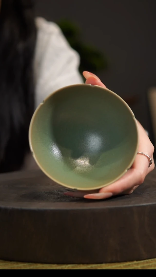 杯子葵口杯 汝州原产地  原矿老釉