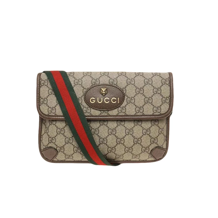 99新 GUCCI/古驰 老花虎头胸包