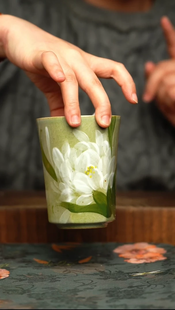 杯釉下彩手工手绘同款陶器