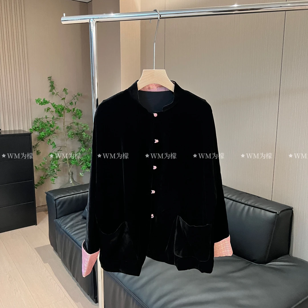 WMeng.【粉袖国风】设计师款显瘦丝绒款国风外套JS-W-25041704