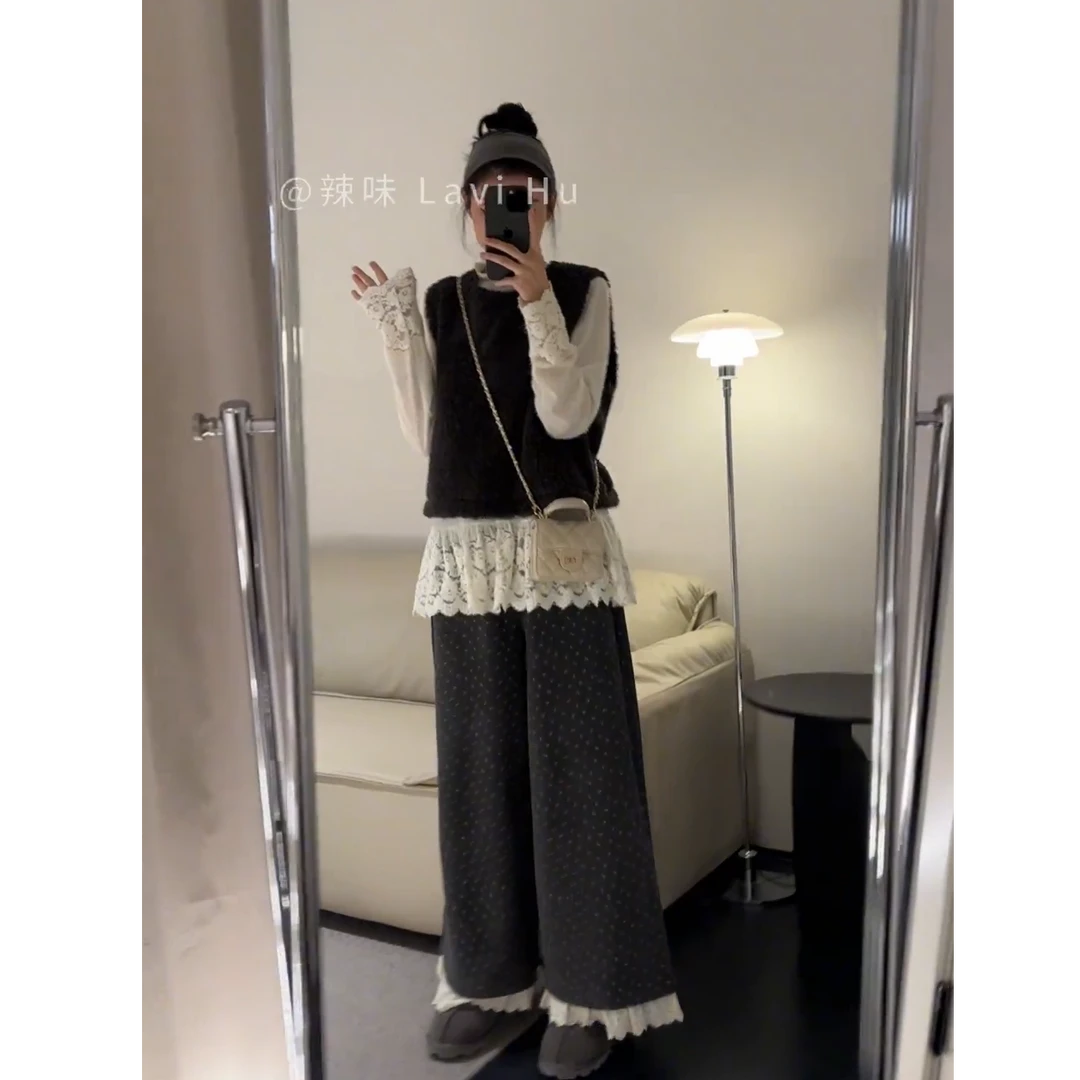 流行一整套2025秋冬新款时尚气质减龄高级感上衣马甲裤子三件套