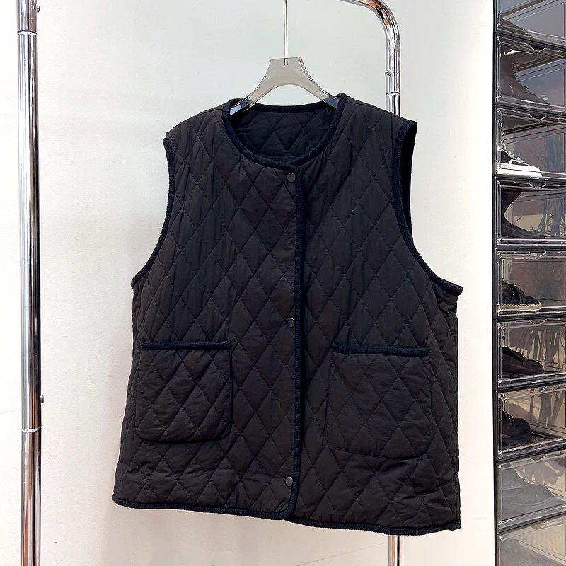 必魅大码夹棉马甲2025新款遮肉显瘦韩版外套546120