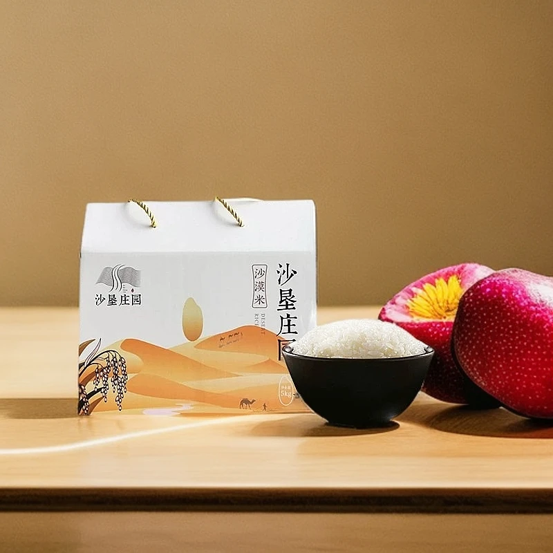 沙垦庄园沙漠香米5kg新疆大米软粳米胚芽米真空10斤礼盒装现磨