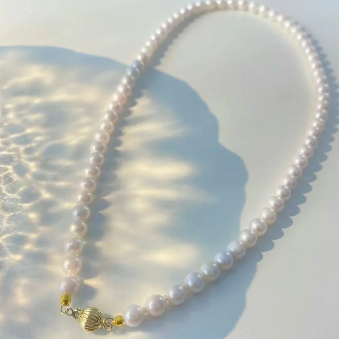 【欧若拉 5-6mm左右】 14K金扣 淡水无核珍珠项链（带吉尔德）X480