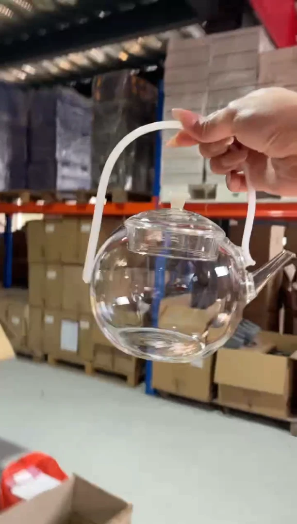 手工艺品玻璃抱月大壶白玉提梁