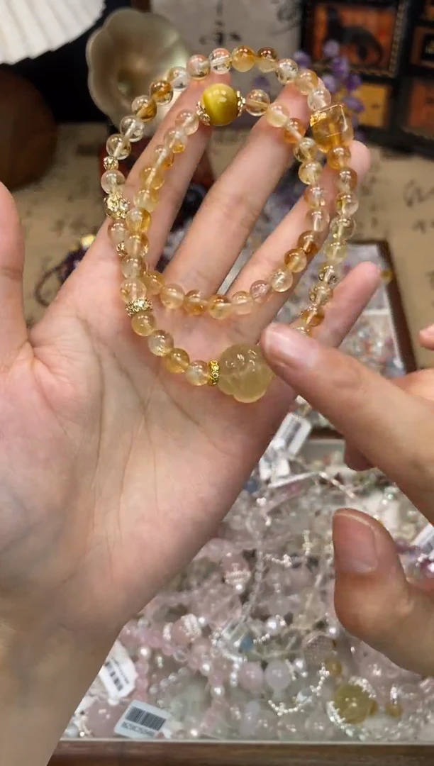 黄晶手链未镶嵌219手串