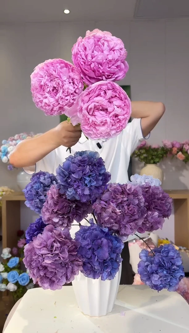 永生芍药3枝 粉紫
