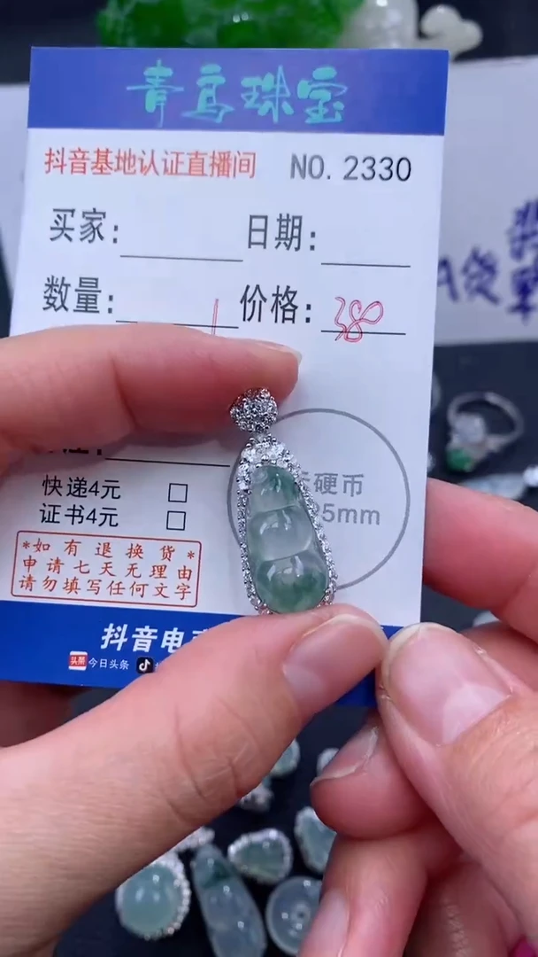 颈饰银S925镶嵌翡翠小**?多样性发其中一件