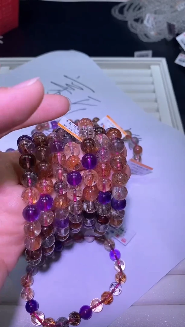 水晶手链未镶嵌黑加仑超七单圈-多样性发其一