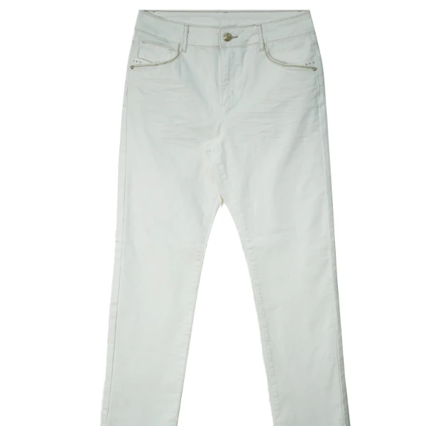 LUDICO新款牛仔女装口袋刺绣牛仔裤17068