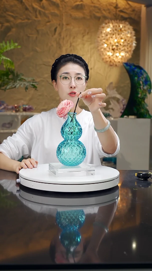 福利宝石蓝葫芦花瓶