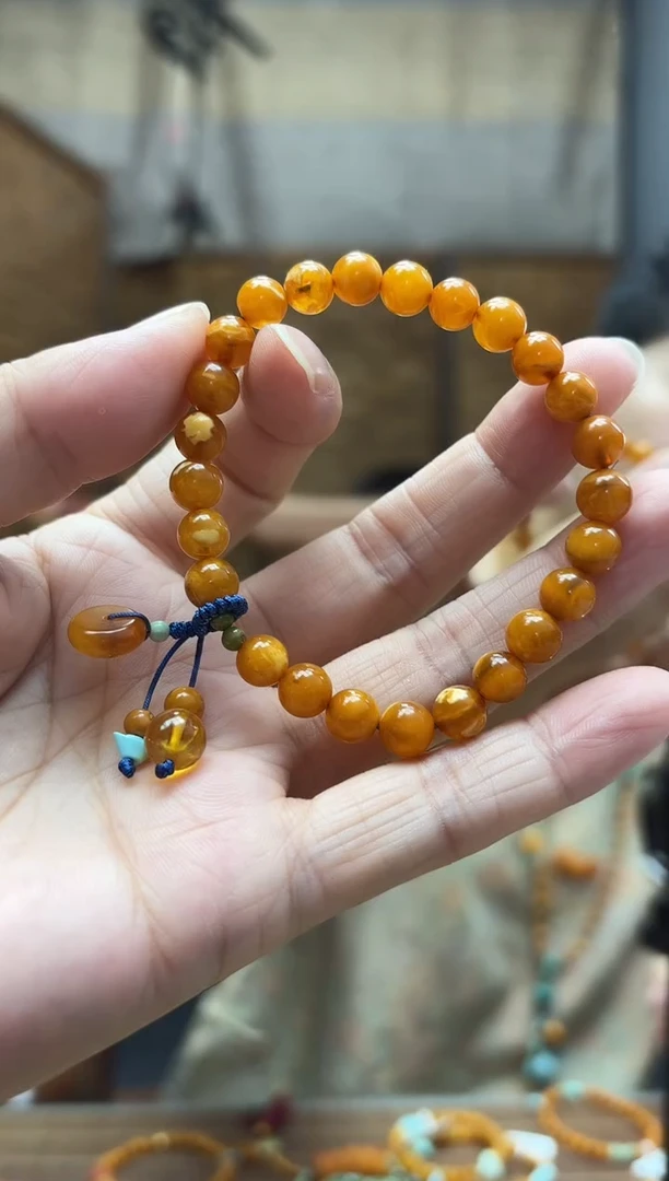 蜜蜡颈饰未镶嵌发一件设计款 6+