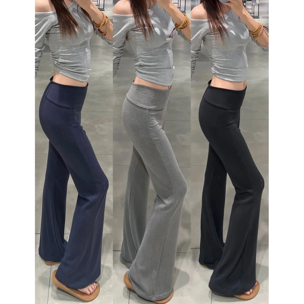 微喇裤女春秋薄款小个子美式辣妹垂感显瘦运动瑜伽喇叭卫裤喇叭裤