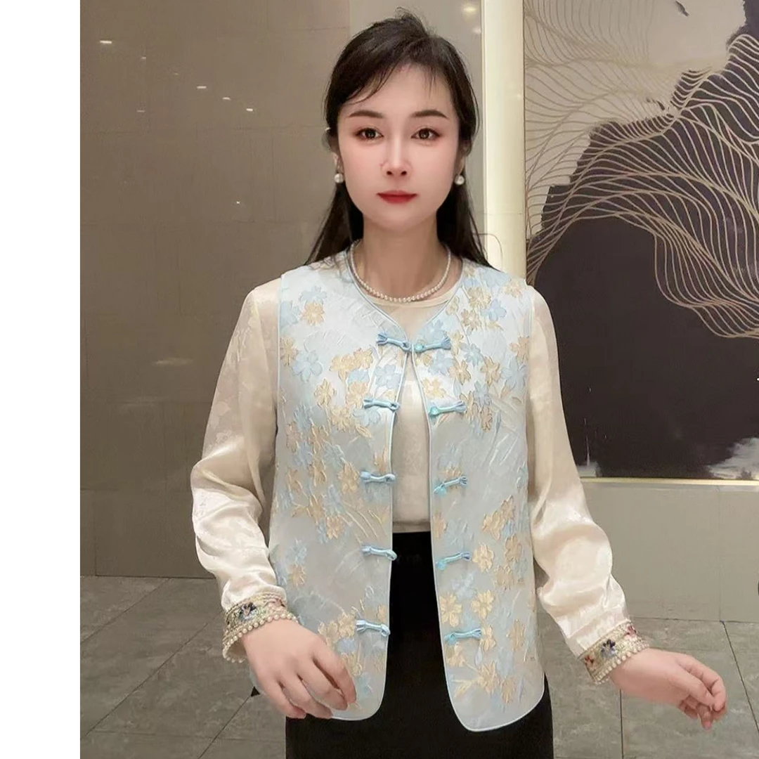 宋锦织锦缎国风民族风中国风马甲复古新中式百搭时尚气质夏季马夹