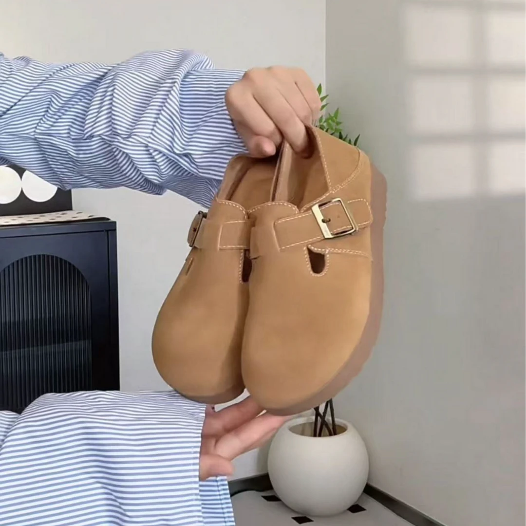 【热风商场专柜同款】勃肯鞋2025年秋季新款女士厚底单鞋H02W4322