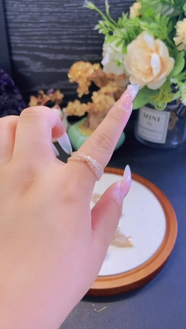 水晶戒指未镶嵌太阳石三抽拉