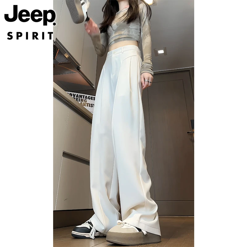 JEEP SPIRIT 吉普时尚 美式cleanft西裤男女同款垂感宽松直筒裤子