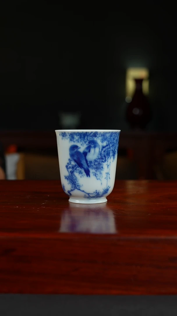 祖传窑真柴窑传承400年双雀若深杯