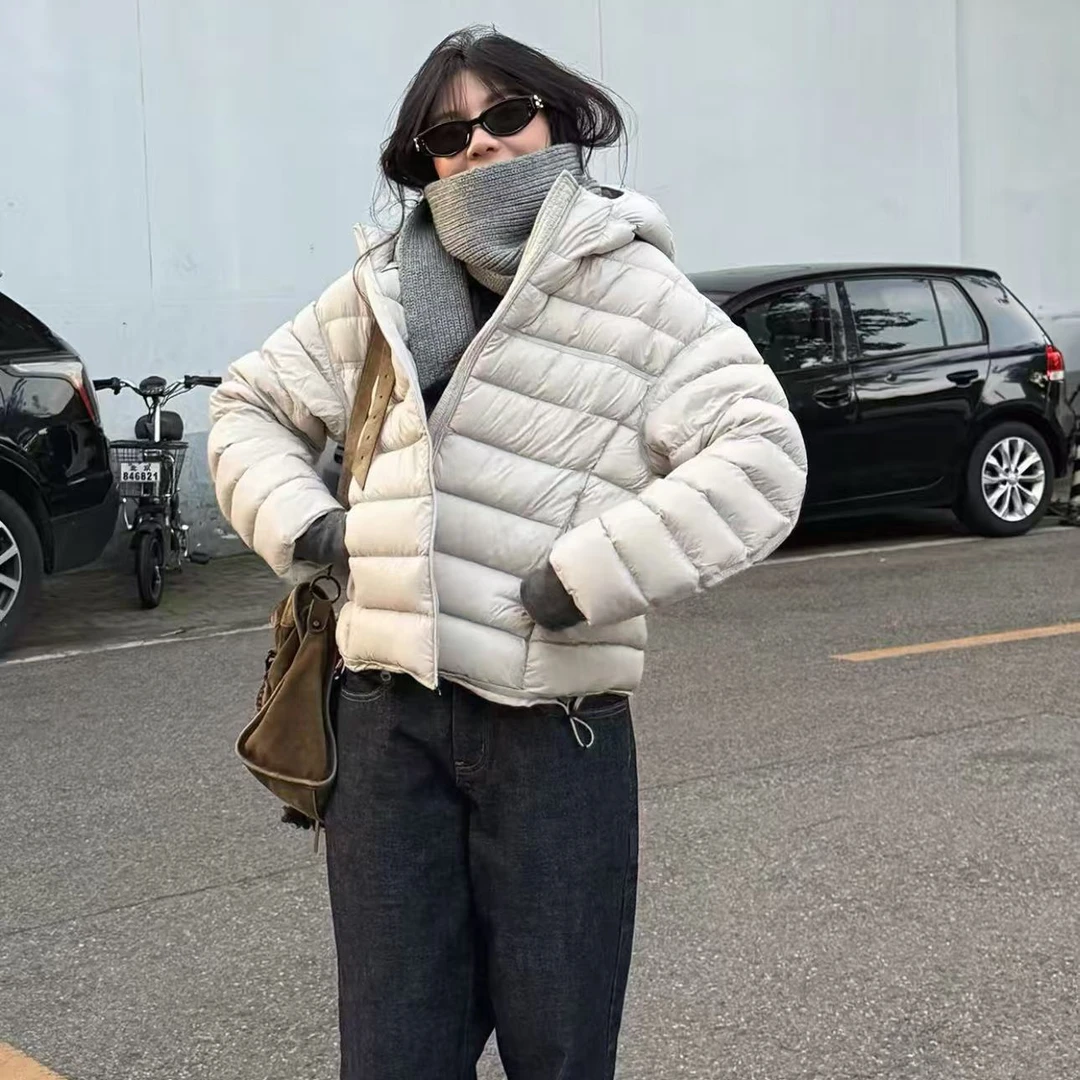 休闲百搭连帽排骨款泡芙羽绒服