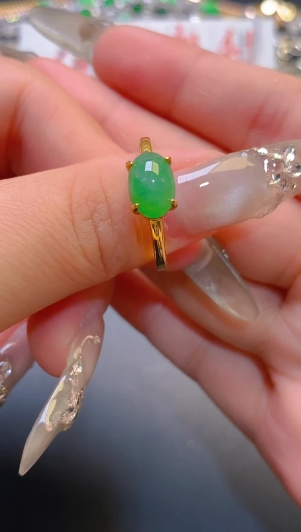 【闪购商品】翡翠耳饰银S925镶嵌天然A货翡翠1